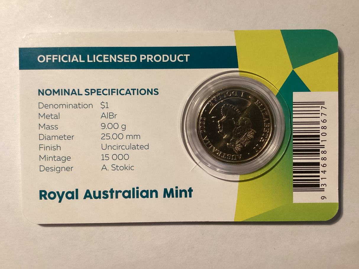 2022 $1 Carded Coin. Australian Commonwealth Games Team.