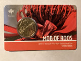 2019 $1 Mob of Roos Carded Coin. Anda Release. Cooktown Orchid. Brisbane ANDA.