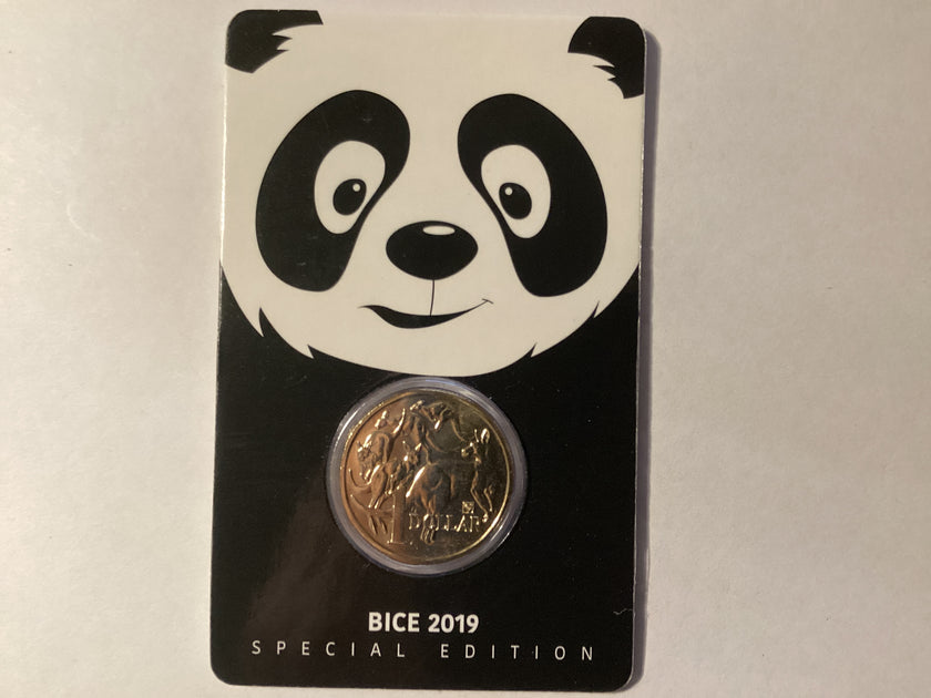 2019 $1 Mob of Roos Carded Coin. BICE Special Edition. Panda Privy Mar ...