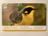 2020 $1 Mob of Roos Carded Coin. Anda Release. Helmeted Honeyeater. Melbourne ANDA.