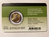 2015 $2 Uncirculated Carded Coin. Downies. Lest We Forget. Anzac Cove.