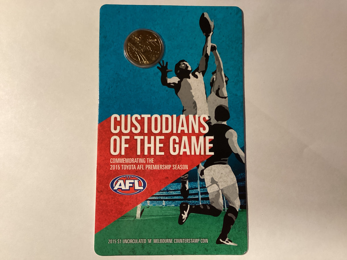 2015 $1 Uncirculated Carded Coin. Custodians of the Game. Commemorative 2015 AFL Season.