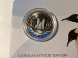 2023 50c Uncirculated Carded Coin. Australian Antarctic Territory. Emperor Penguin.