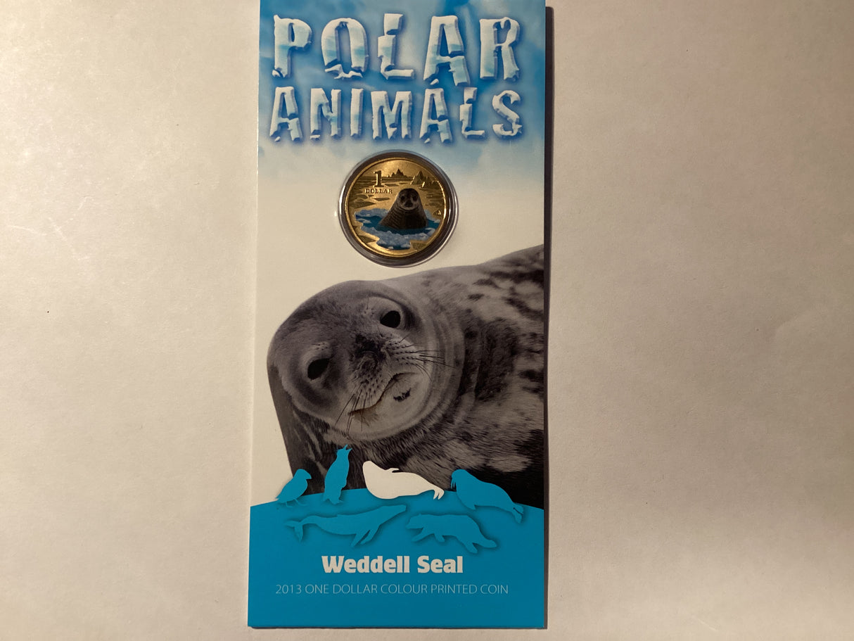 2013 $1 Colour Printed Coin. Polar Animals. Wendell Seal.