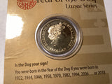 2018 $1 Uncirculated Coin. Lunar Series. Year of the Dog.