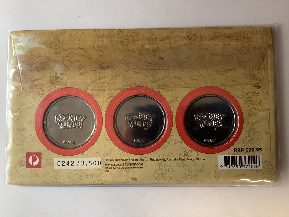 2015 Looney Tunes Medallion PMC. Three Medallion Set. Tweety, Sylvester, Daffy Duck. 3500 Made.