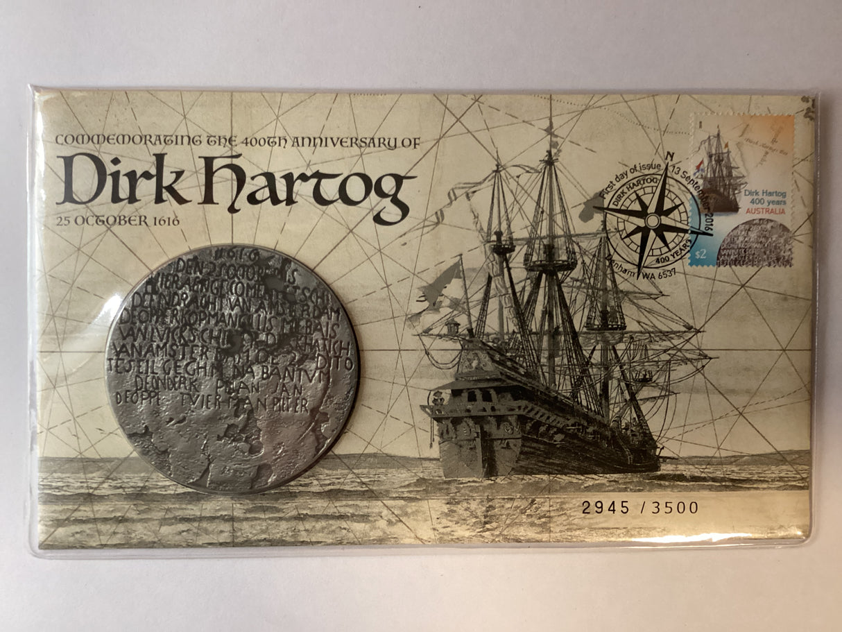 2016 Commemorating The 400th Anniversary of Dirk Hartog Medallion PMC. 3500 Made.