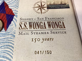 2020 Sydney-San Francisco SS. Wonga Wonga Mail Steamer Service. 150 Years. Impressions Release PMC. 150 Made.