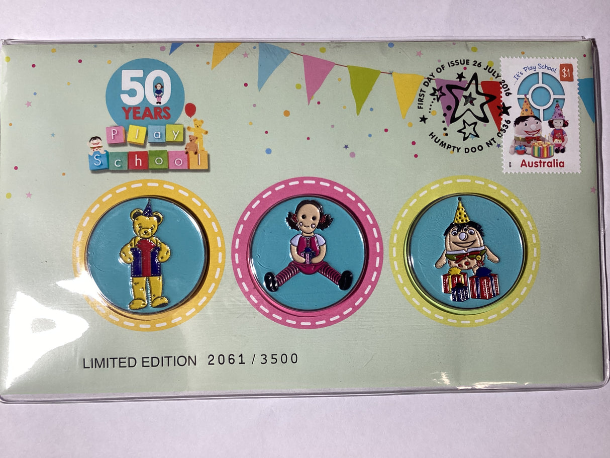 2016 50 Years of Play School Three Medallion PMC. 3500 made.