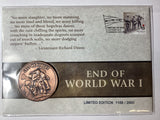 2018 End of World War 1. Medallion PMC. 2000 Made.