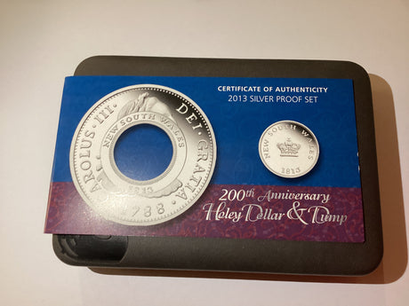 2013 Two Coin Silver Proof Set. 200th Anniversary Holey Dollar and Dump.