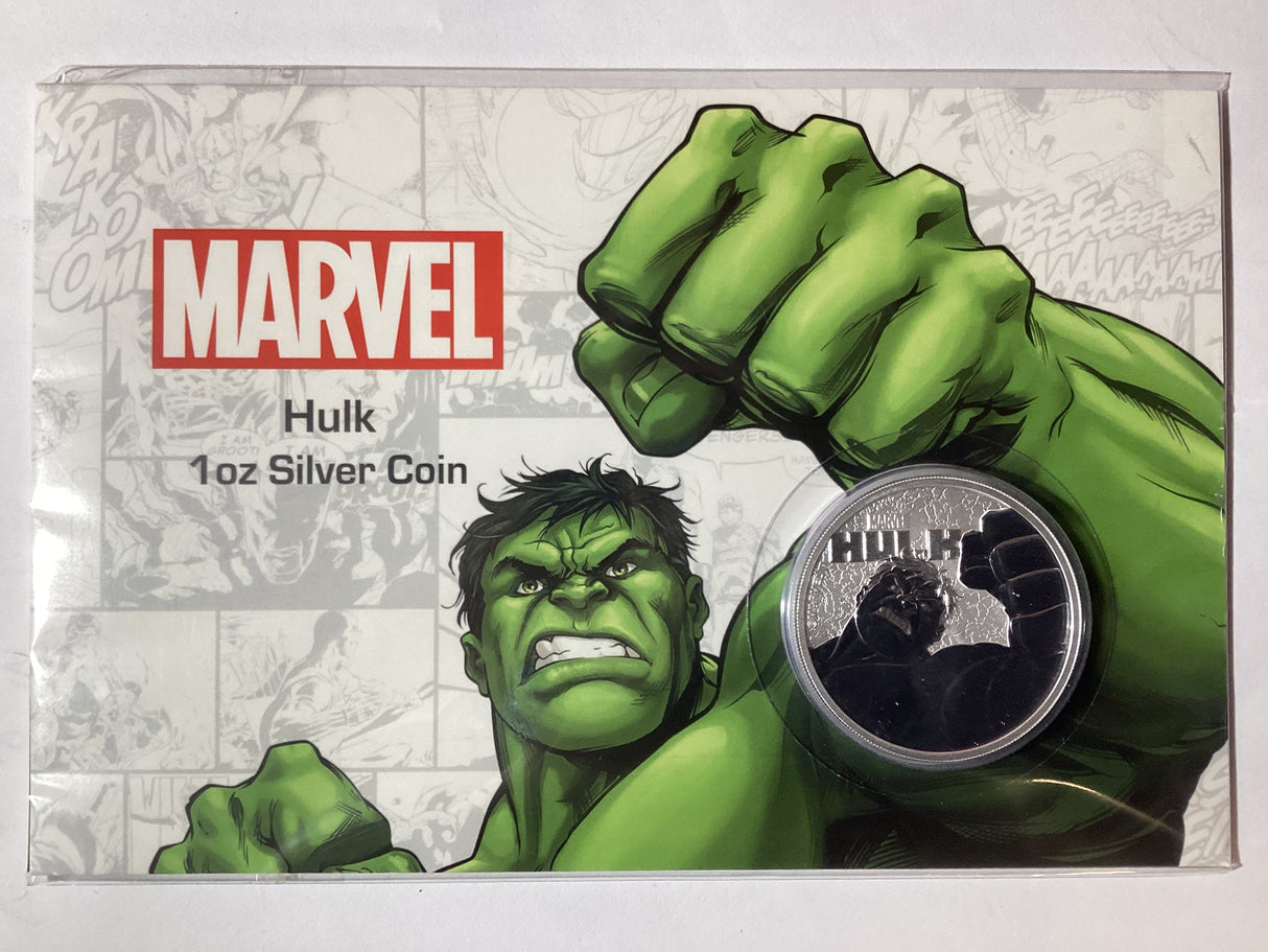 2019 $1 1oz Silver Coin. Marvel. Hulk.