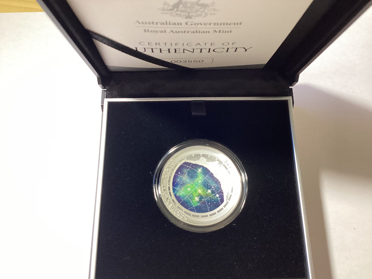 2016 $5 Silver Proof Coin. Northern Sky Series. Cygnus. Royal Australian Mint.