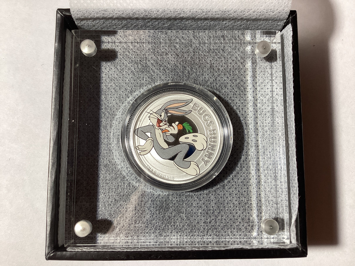 2018 1/2oz Silver Proof Coloured Coin. Looney Tunes. Bugs Bunny.