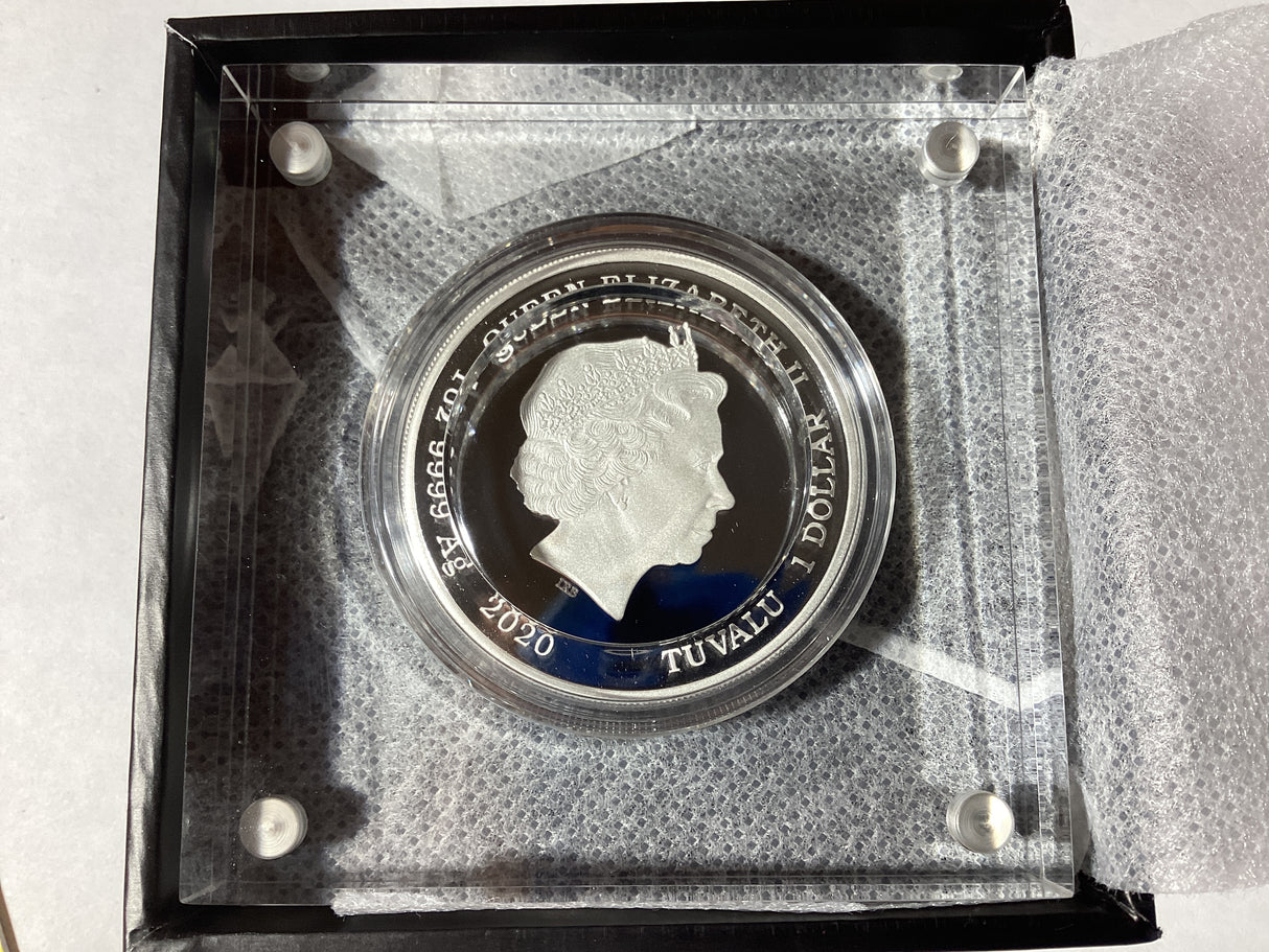 2019 $1 1oz Silver Proof Coloured Coin. Tom and Jerry.