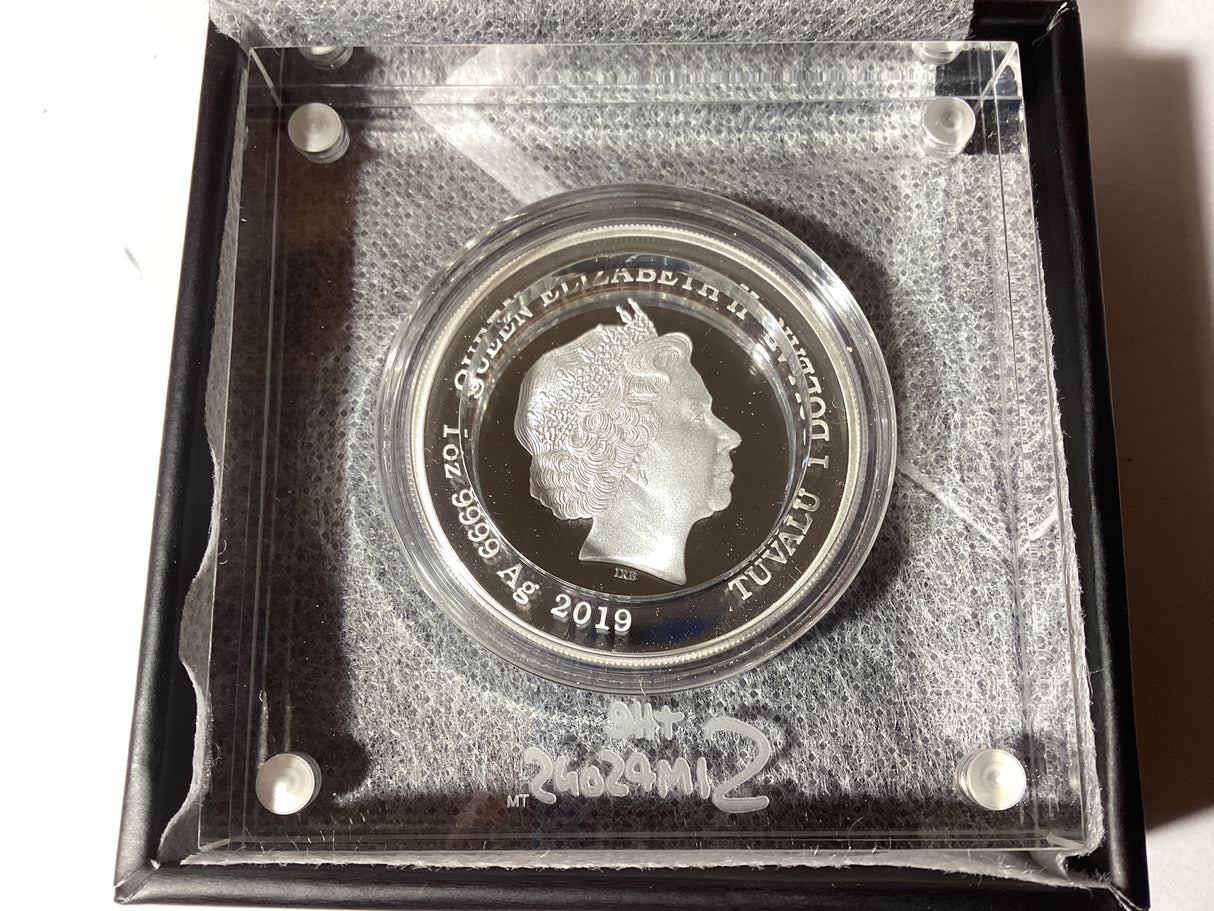 2019 $1 1oz Silver Proof Coloured Coin. The Simpsons. Maggie Simpson.