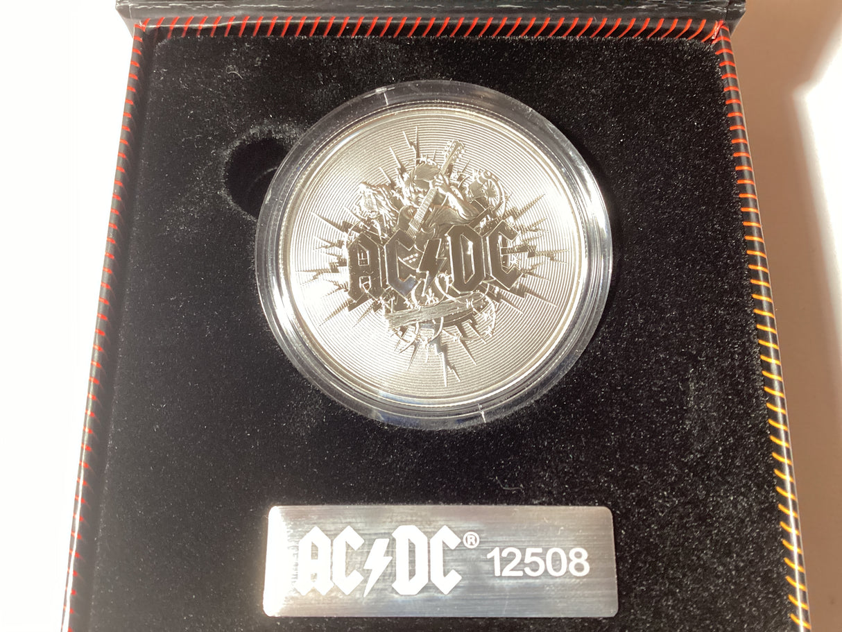 2021 $1 1oz Silver Frosted Uncirculated Coin. ACDC.