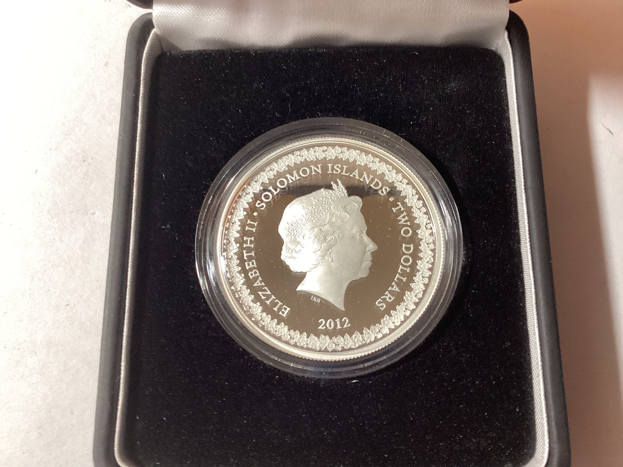 2012 $2 1oz Coloured Printed Silver Proof Coin. Royal Visit. Duke and Duchess of Cambridge.