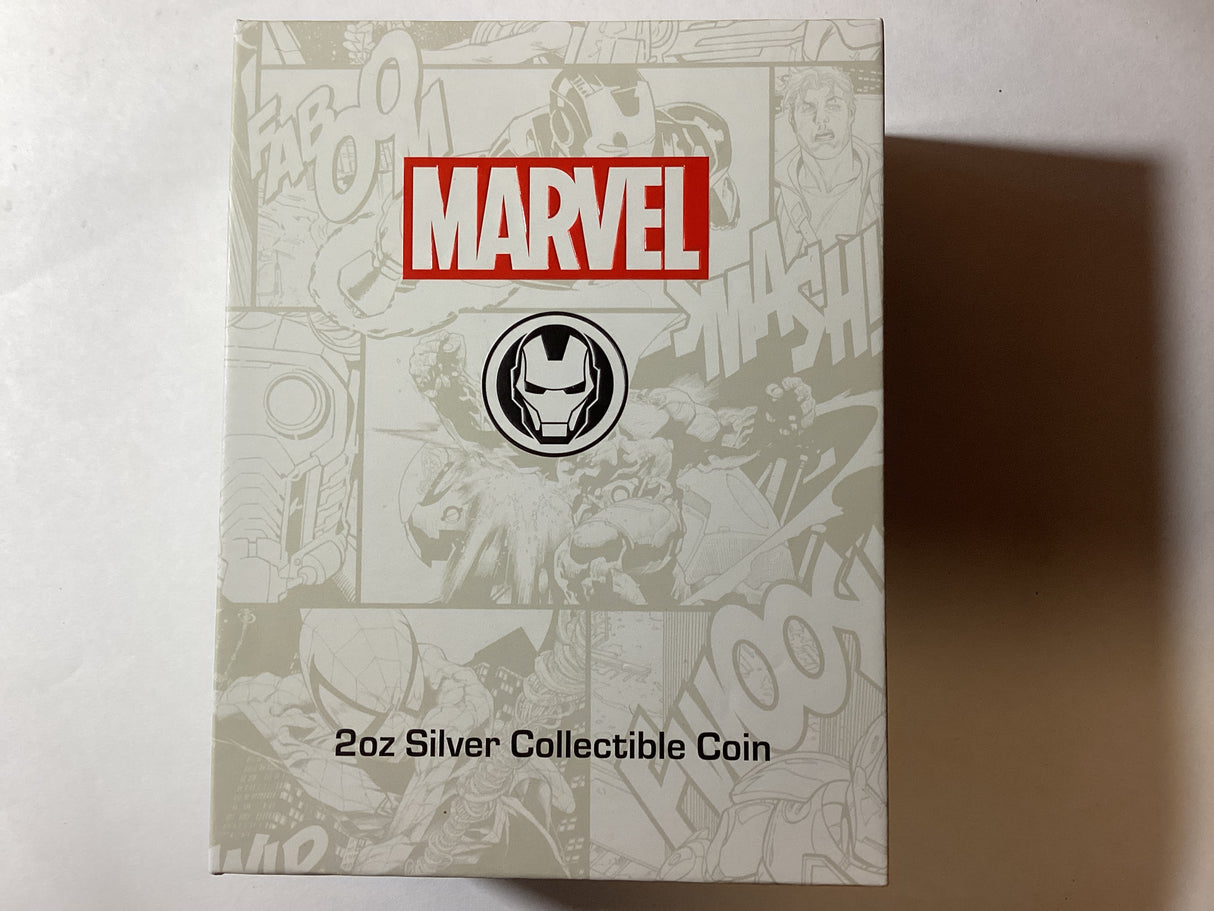 2019 $5 2oz Silver Collectible Coin. Marvel. Iron Man.