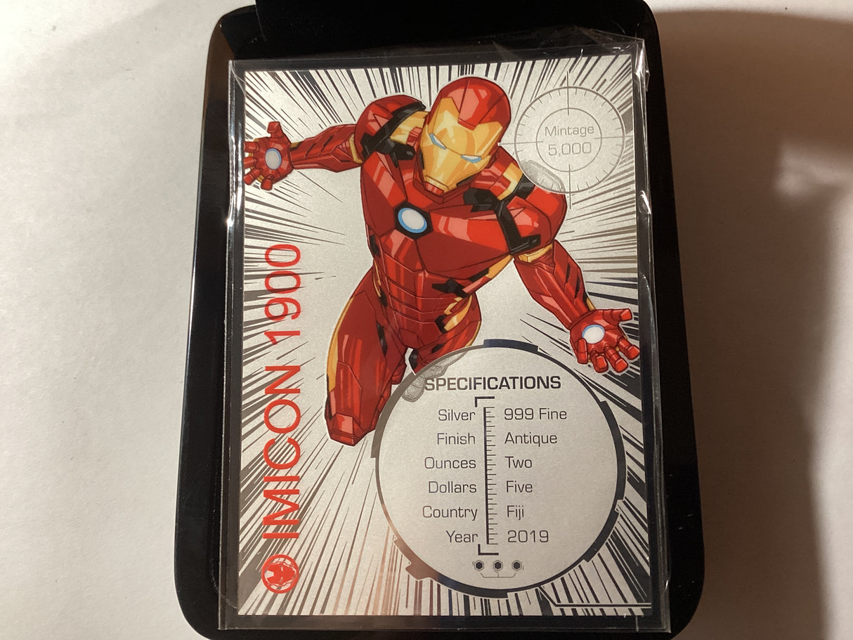 2019 $5 2oz Silver Collectible Coin. Marvel. Iron Man.