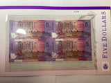 1996 4 x $5 Banknotes. Block of Four. NPA. Deluxe Edition.