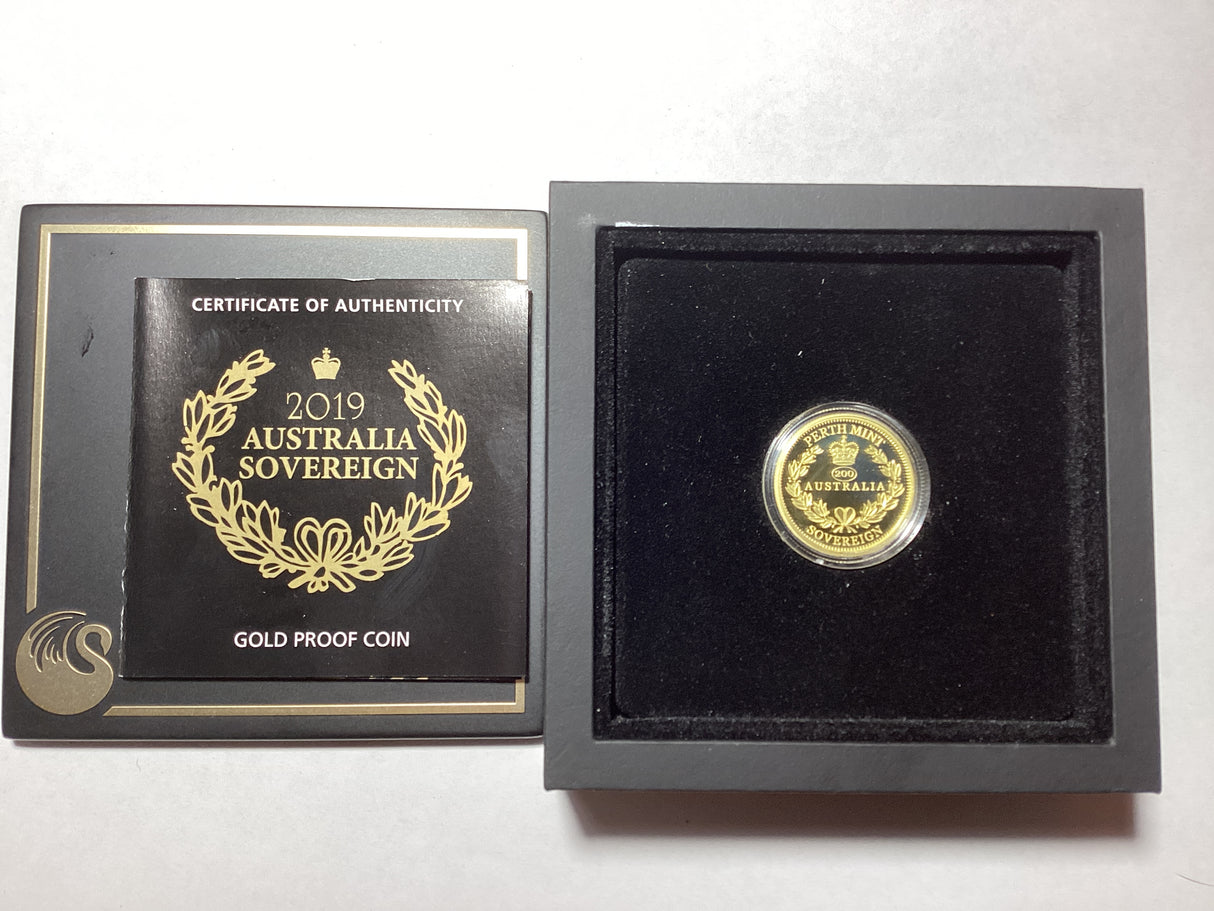 2019 $25 Australian Gold Proof Sovereign.