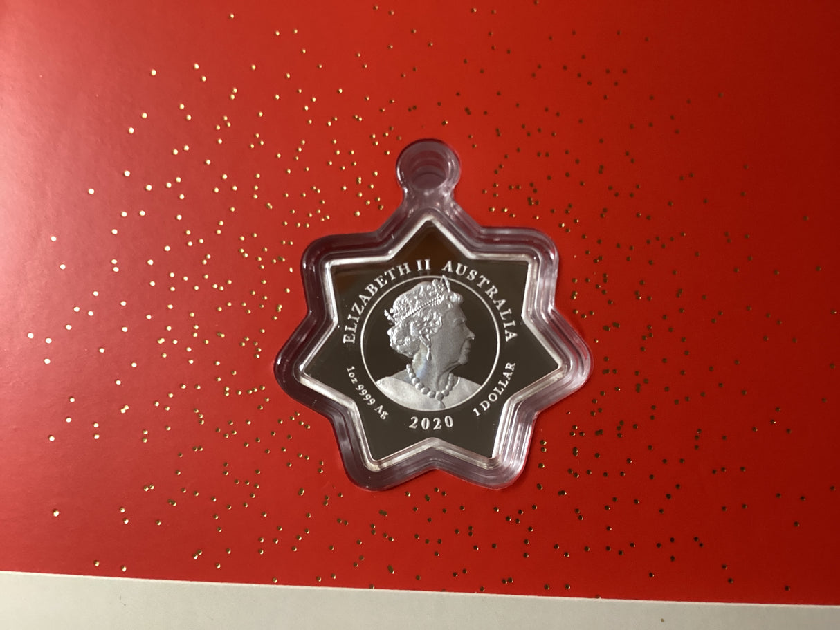 2020 $1 1oz Silver Star Shaped Coin. Merry Christmas.