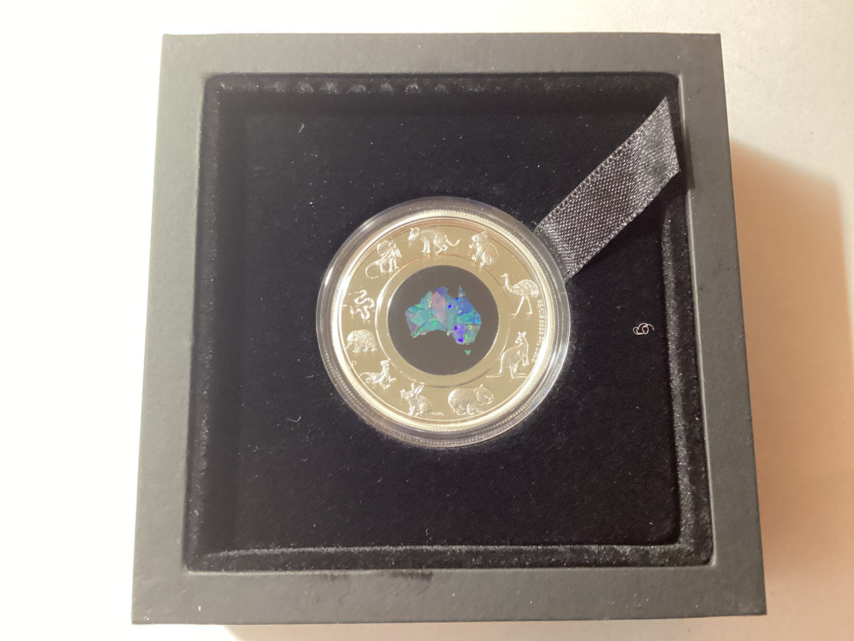 2020 $1 1oz Silver Proof Opal Coin. Great Southern Land.