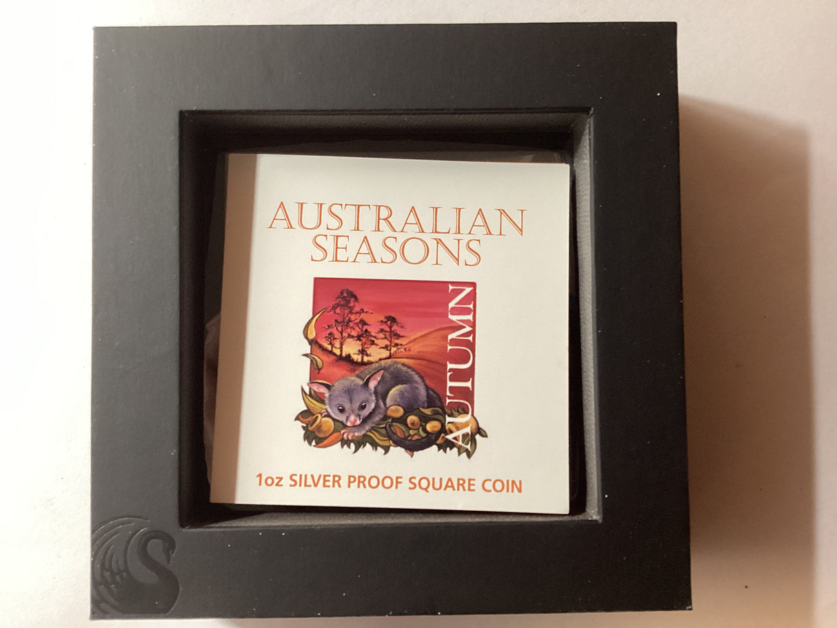 2014 $1 1oz Silver Proof Square Coin. Australian Seasons. Autumn.