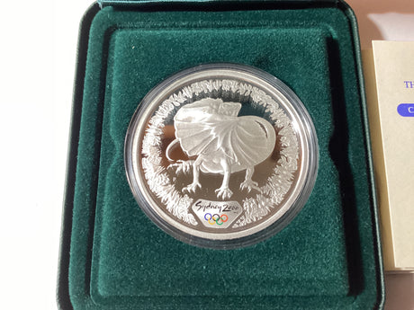 2000 $5 Sydney Olympic Coin Collection. Frill Neck Lizard and Sturt's Desert Pea