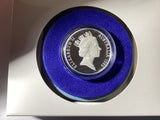 1989 $10 Silver Proof Piedfort Coin. Birds of Australia. Kookaburra.