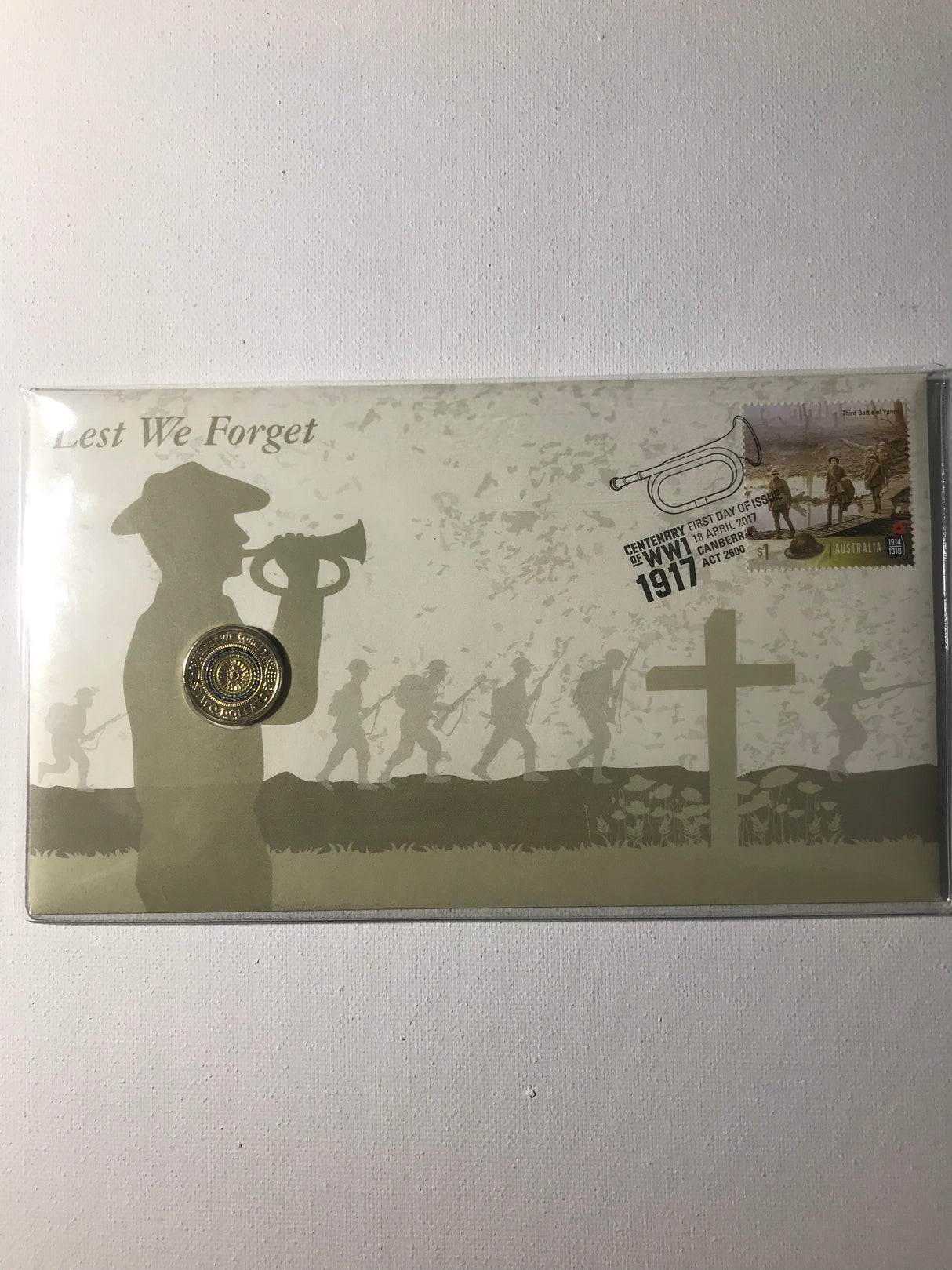 2017 PNC $2 'C' Mintmark Lest We Forget. Centenary of World War 1.