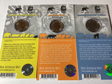 2013 $1 Pad Printed Coloured Coins. Animals of the Zoos. Complete Set