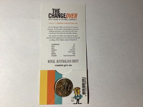 2016 $1 Changeover ‘C’ Mintmark Counterstamp Coin.