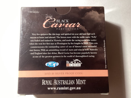 2013 $1 Black Caviar. Perfection. Silver Proof Coin.