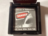 2007 $1 1oz Silver Proof Coin. Deadly and Dangerous. Great White Shark.