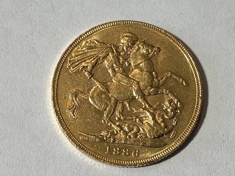 1886-M Melbourne Sovereign. Extremely Fine.