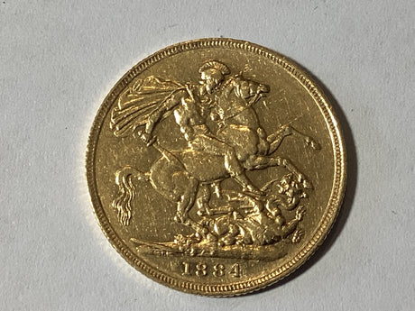 1884-M Melbourne Sovereign. Extremely Fine.