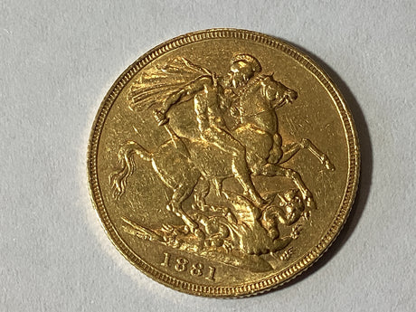 1881-M Melbourne Sovereign. About Extremely Fine.