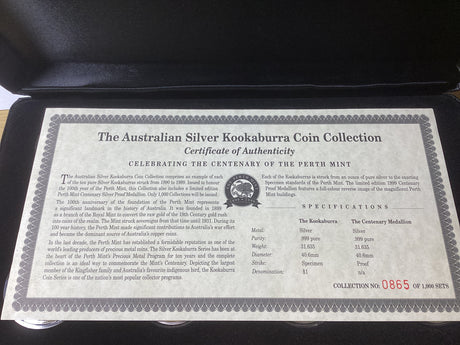 The Australian Silver Kookaburra Coin Collection. 11 ounces of pure silver