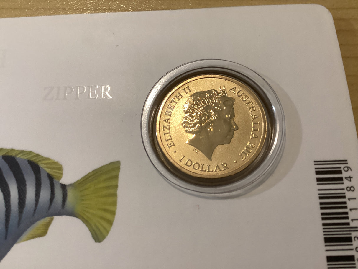 2017 $1 Z is for Zippy Coloured Carded Coin