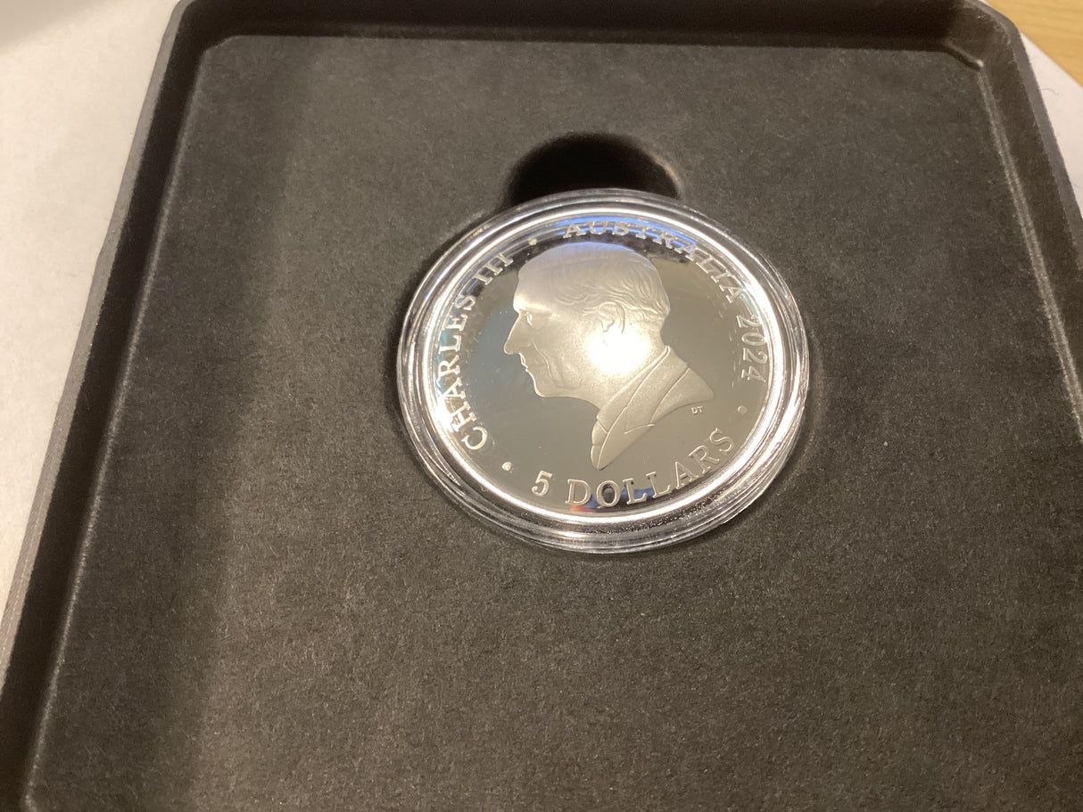 2024 $5 1oz Fine Silver Proof Domed Coin. Australian Olympic Team.