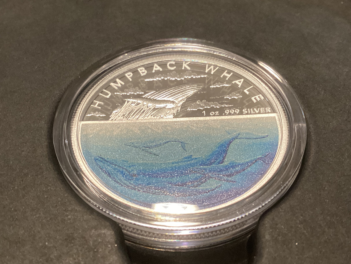 2023 $5 Silver Proof Coin. Australian Antarctic Territory. Humpback Whale