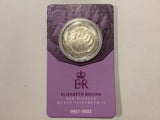 2022 50c Carded Coin. Elizabeth Regina. Platinum Jubilee. 1952-2022