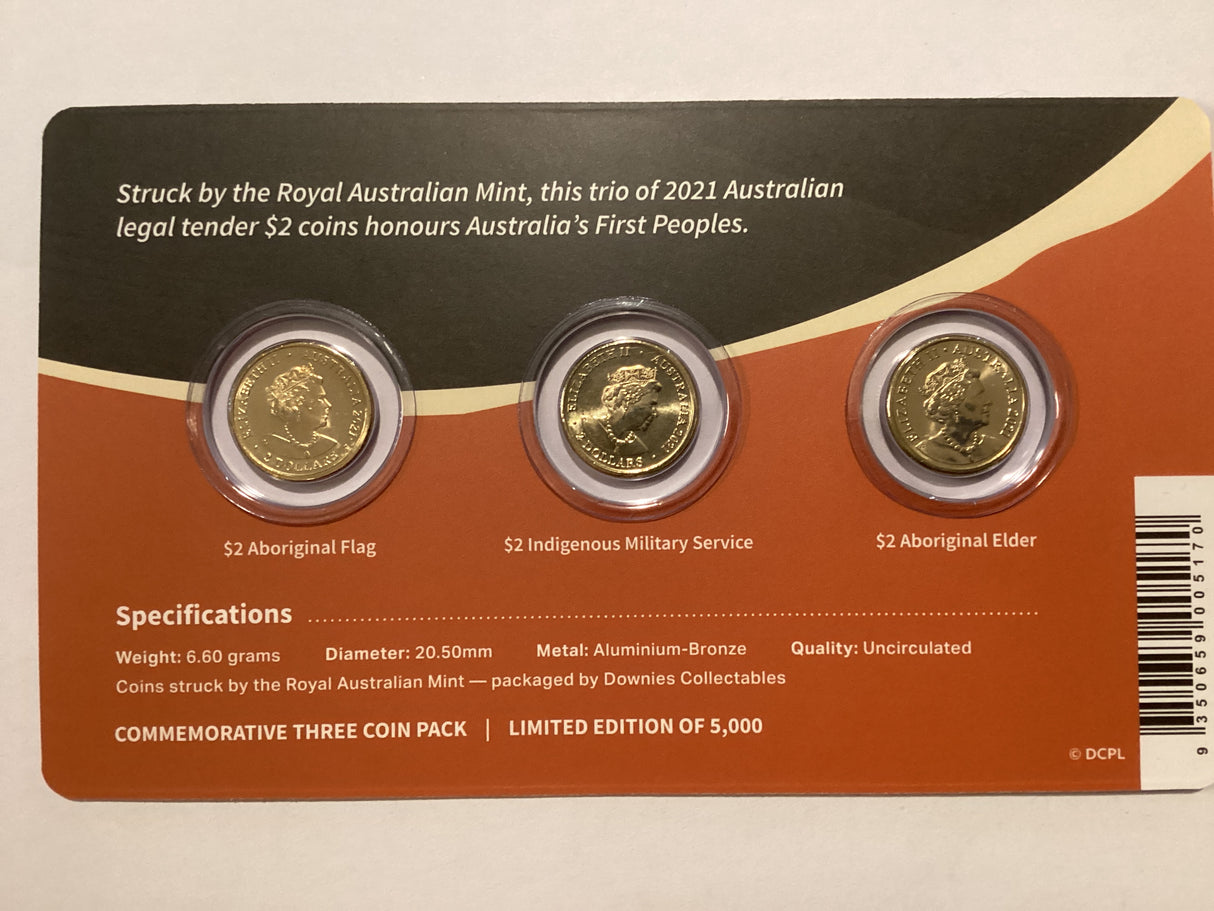 2021 $2 First Nations Australia's Three Coin Uncirculated Set