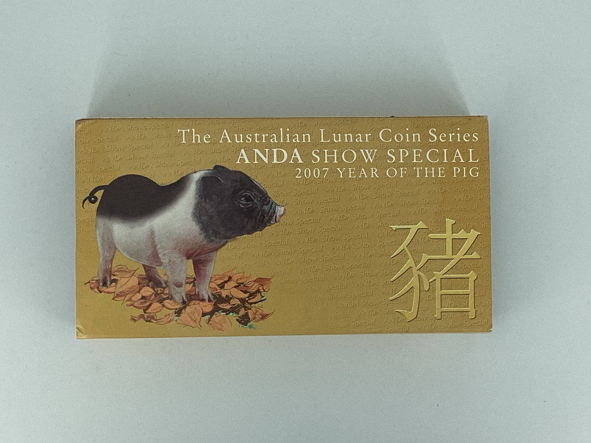 2007 The Australian Lunar Series. Year of the Pig. ANDA Show Special Two Coin Set.