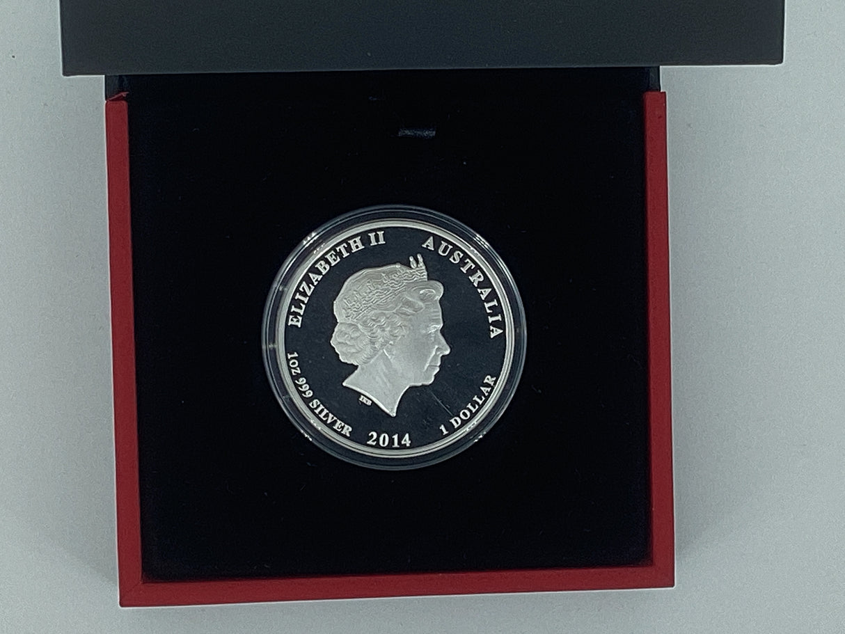 2014 $1 1oz Silver Proof Coin. Anzac Spirit 100th Anniversary. Empire At War.