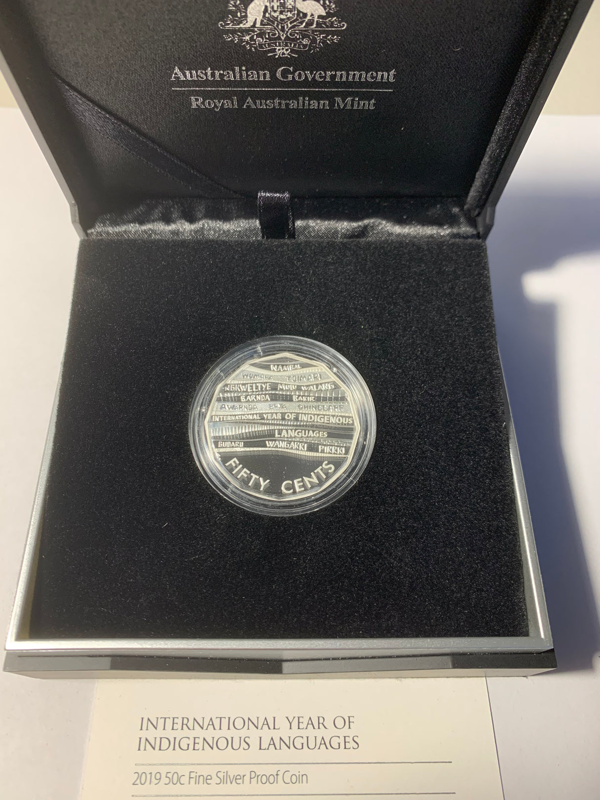 2019 50c International Year of Indigenous Languages Silver Proof Coin.