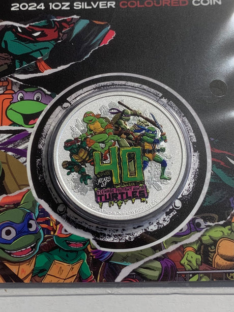 Teenage Mutant Ninja Turtles 2024 1oz Silver Coloured Coin in Card