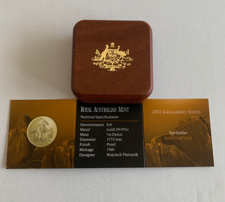 2011 KANGAROO SERIES - $10 GOLD PROOF COIN